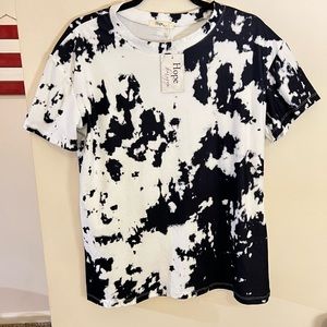 NWT Hope Horizon navy blue & white tie dye  tee shirt